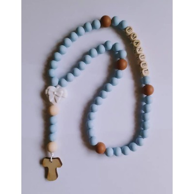 Gumirana krunica (srce s mašnom - plava)